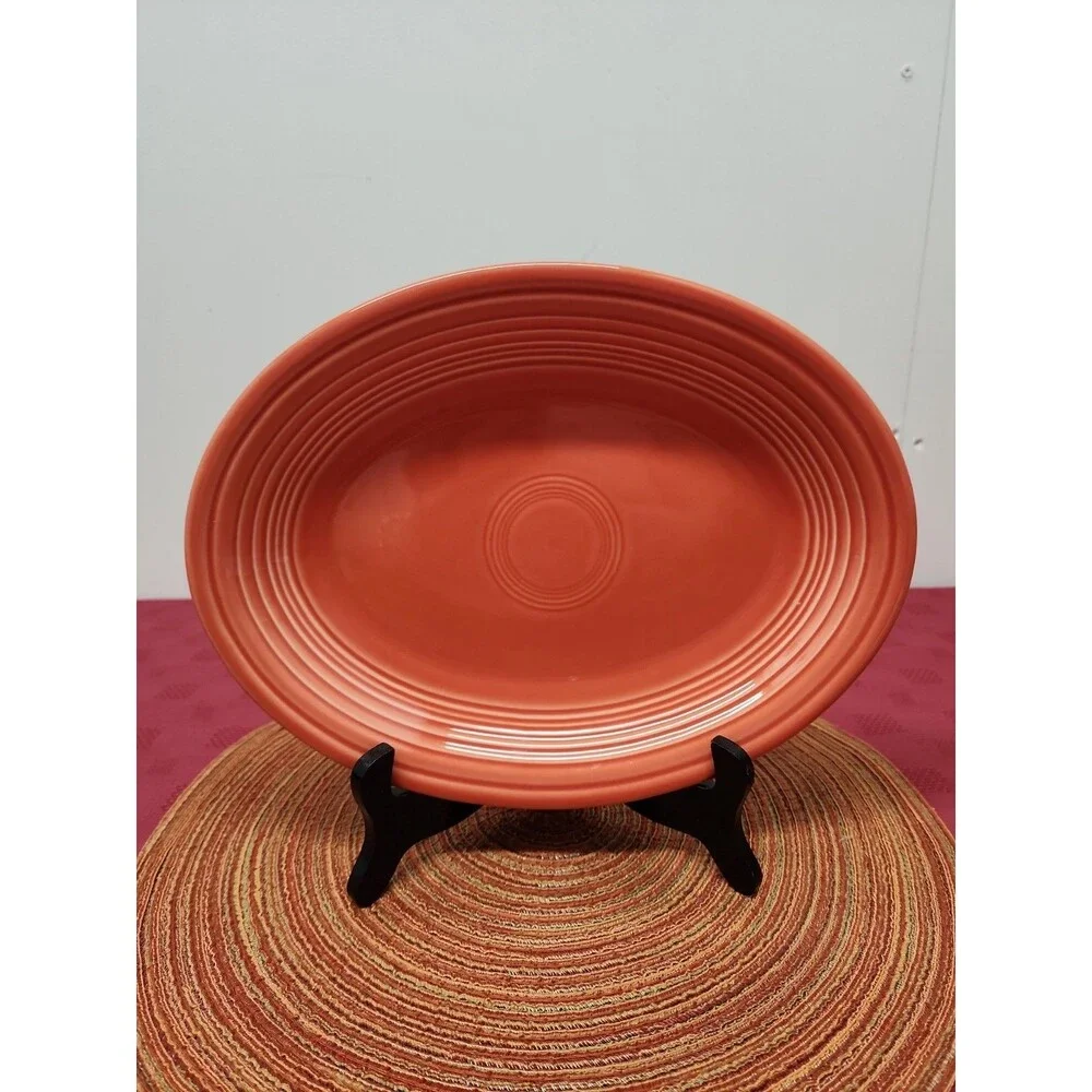Fiesta Persimmon 11 5/8 Oval Serving Platter Retired Laughlin Made The USA EUC